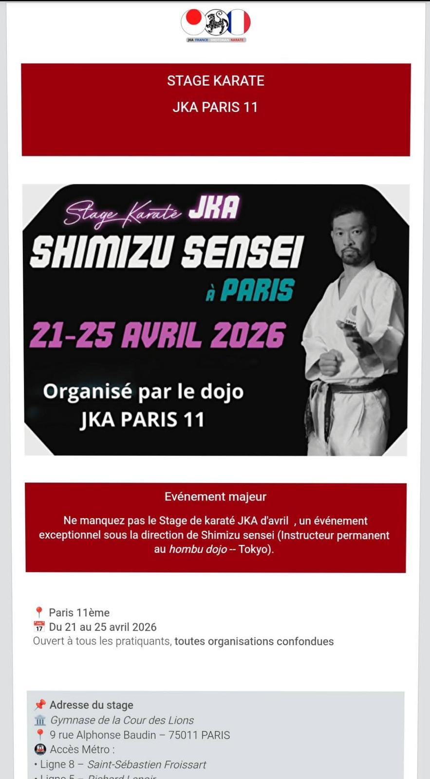 Stage avec Sensei